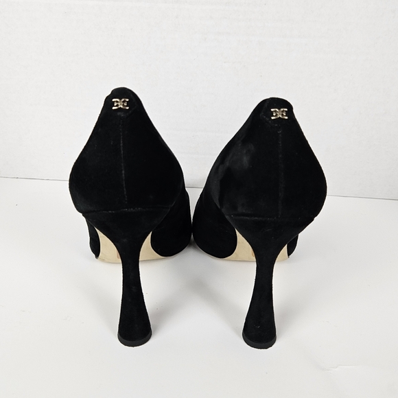 Sam Edelman Antonia Pointed Toe Black Suede Pump Heel Size 8.5 Minimalist - Picture 4 of 8